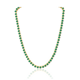 Bezel Tennis Necklace Emerald Aaria Tees