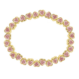 Stretchy Bezel Heart Bracelet Pink Aaria Tees