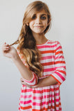 All You Need is Love 3/4 Sleeve Pocket Twirl Dress - Aaria Tees Aaria Tees