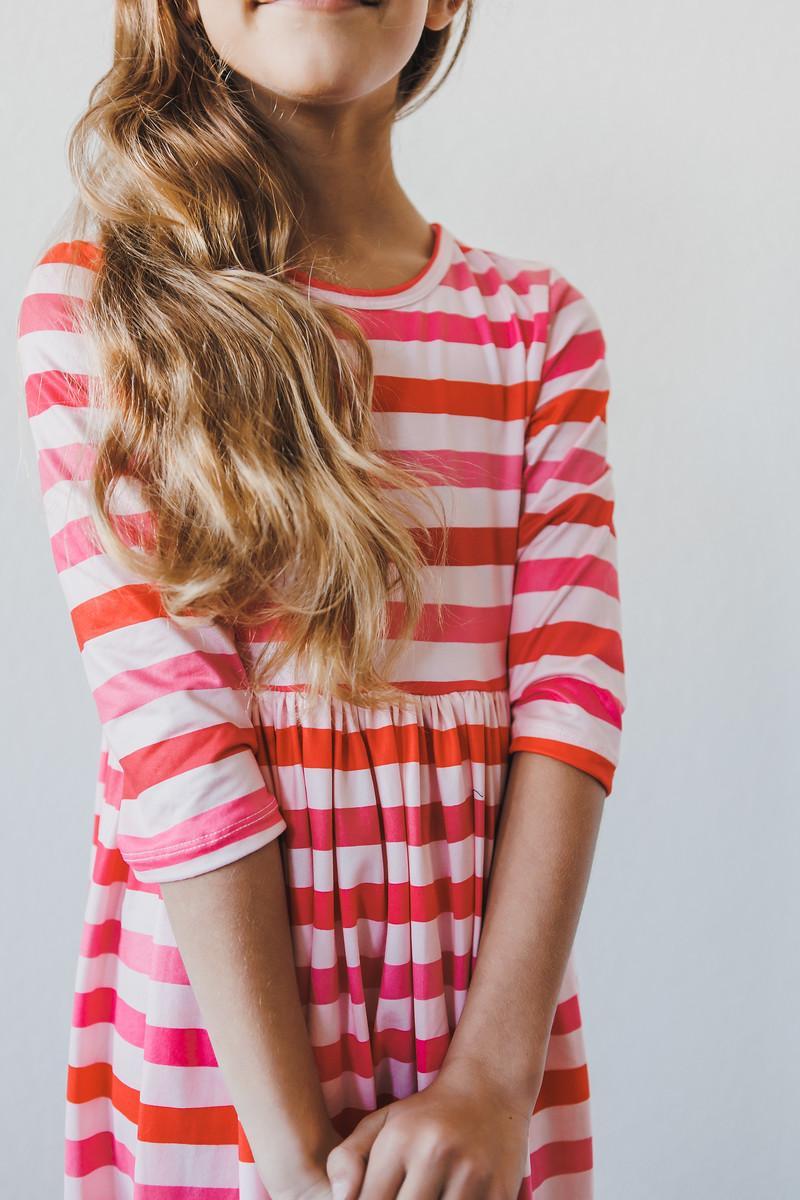 All You Need is Love 3/4 Sleeve Pocket Twirl Dress - Aaria Tees Aaria Tees