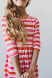 All You Need is Love 3/4 Sleeve Pocket Twirl Dress - Aaria Tees Aaria Tees