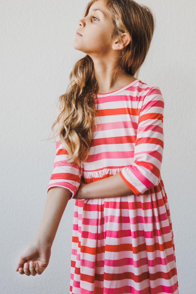 All You Need is Love 3/4 Sleeve Pocket Twirl Dress - Aaria Tees Aaria Tees