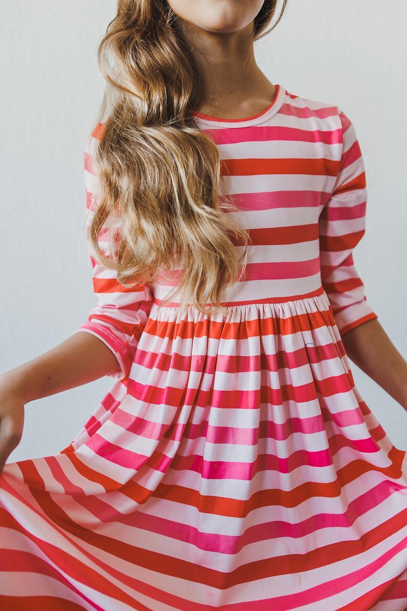 All You Need is Love 3/4 Sleeve Pocket Twirl Dress - Aaria Tees Aaria Tees