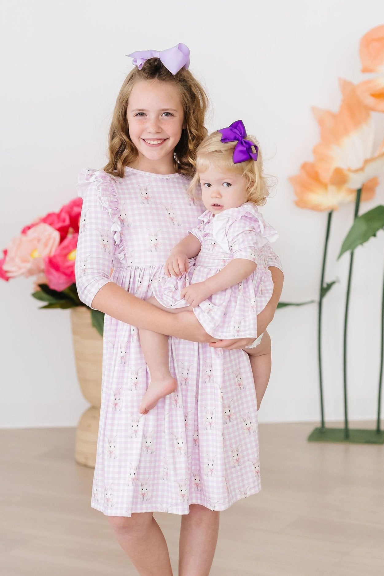 Baby Bunnies 3/4 Sleeve Ruffle Twirl Dress - Aaria Tees Aaria Tees