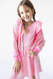 Bubblegum Pink Sequin Jacket - Aaria Tees Aaria Tees