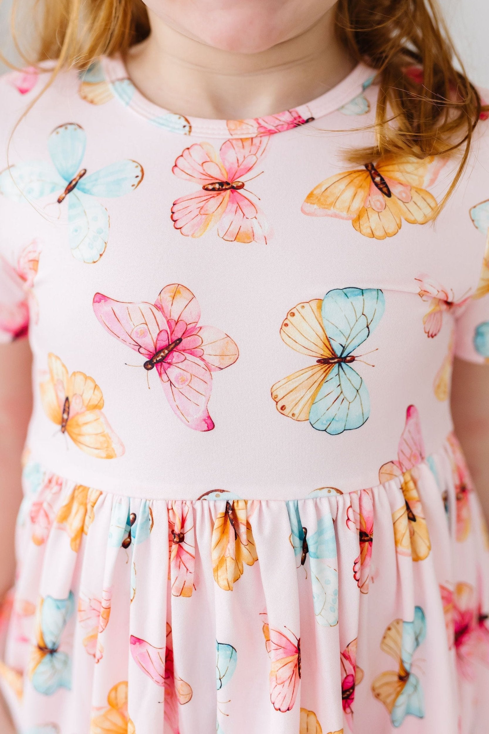 Butterfly Kisses S/S Pocket Twirl Dress - Aaria Tees Aaria Tees