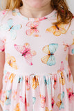 Butterfly Kisses S/S Pocket Twirl Dress - Aaria Tees Aaria Tees