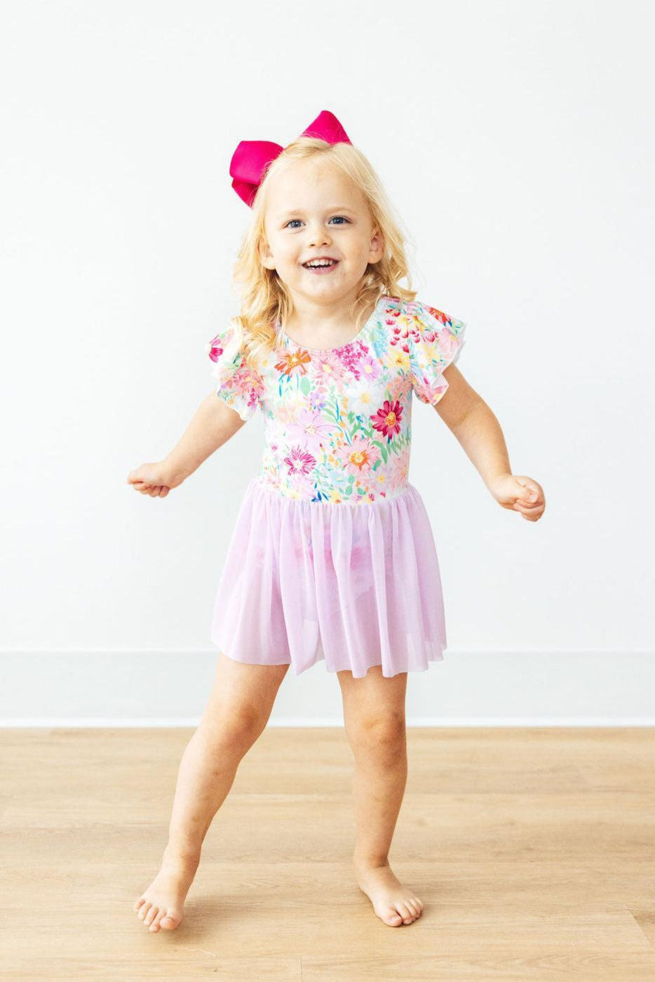 Field of Flowers S/S Twirl Leotard - Aaria Tees Aaria Tees