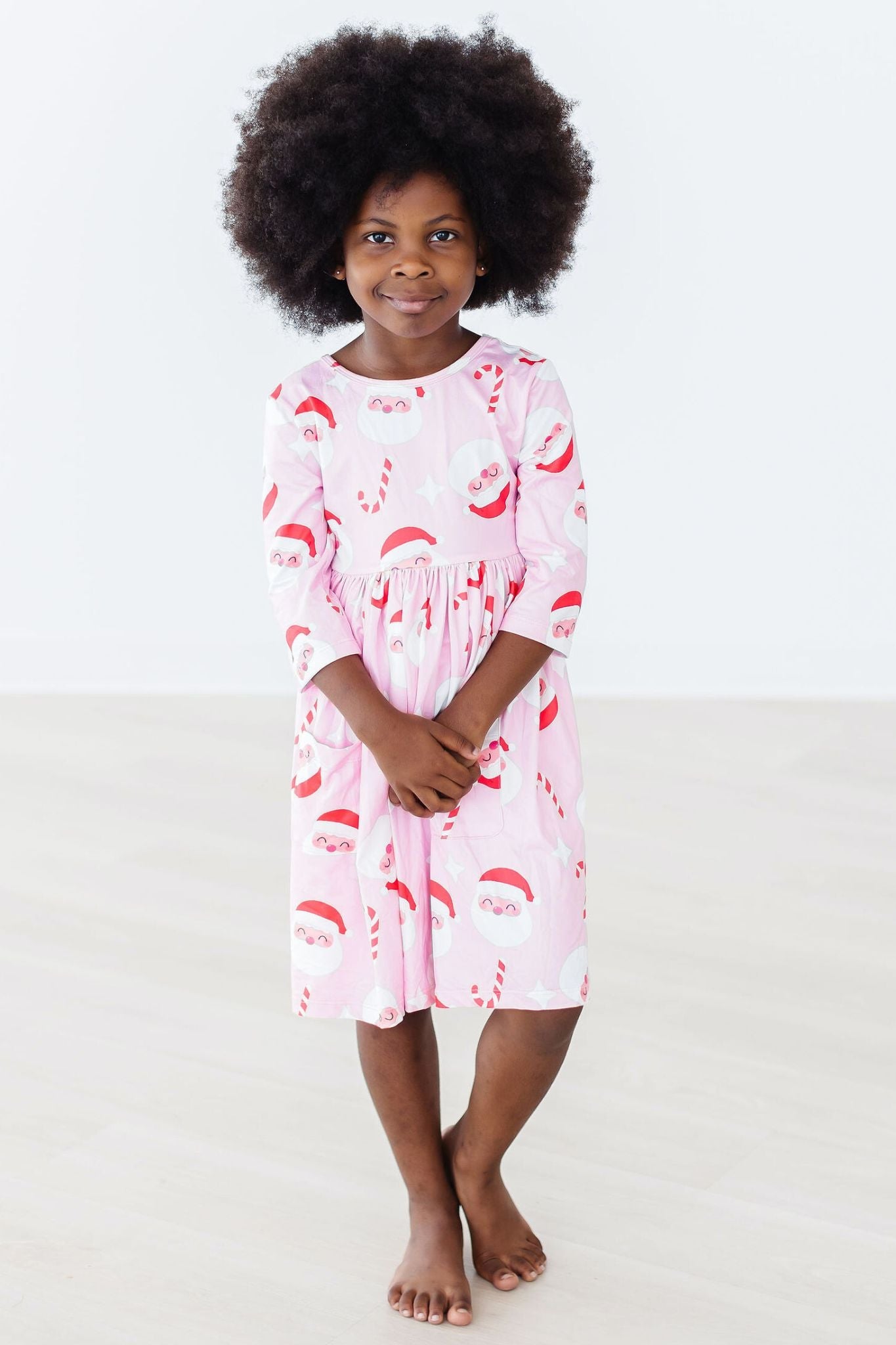 Jingle Bells 3/4 Sleeve Pocket Twirl Dress - Aaria Tees Aaria Tees