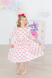 Lovebug 3/4 Sleeve Ruffle Twirl Dress - Aaria Tees Aaria Tees