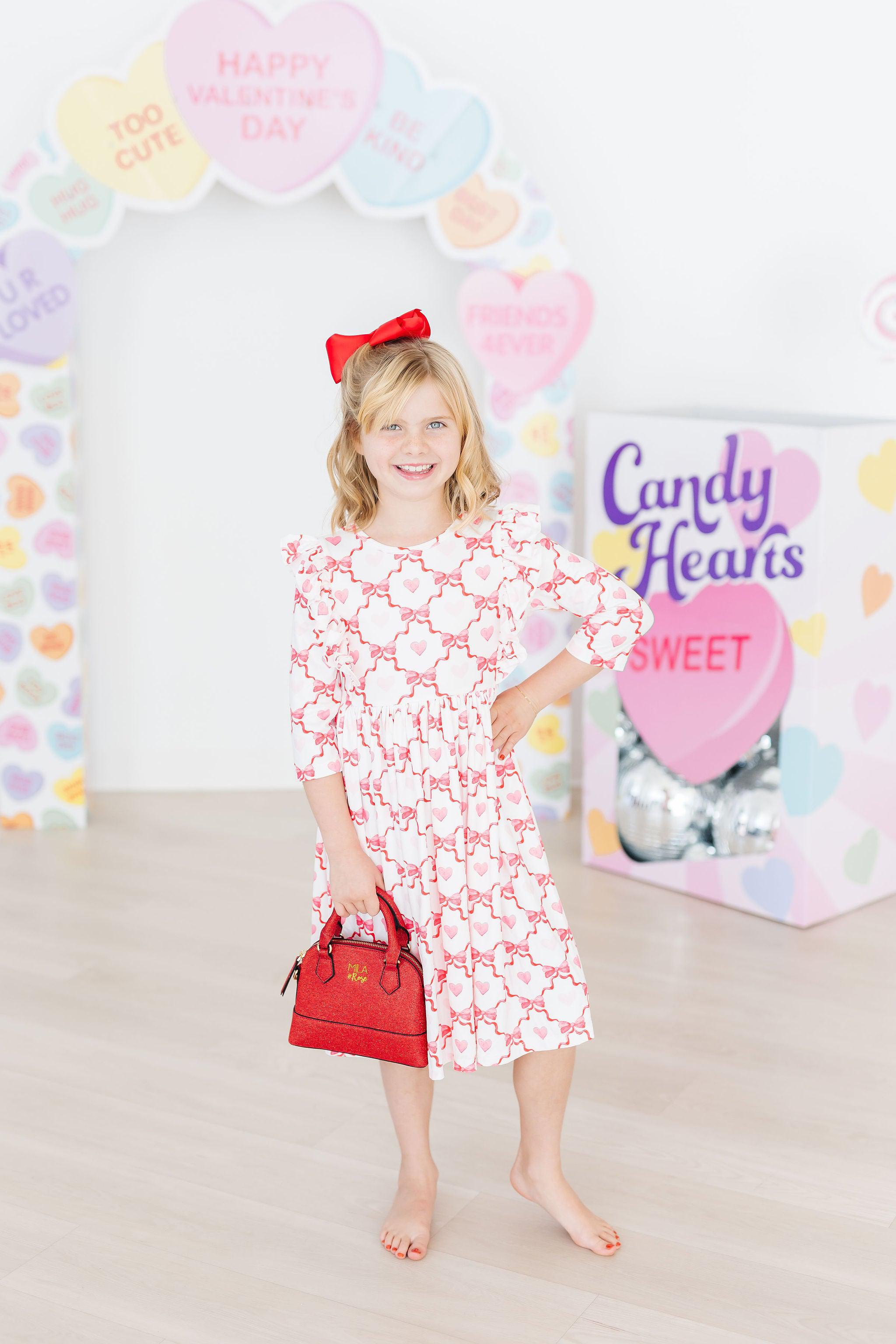 Lovebug 3/4 Sleeve Ruffle Twirl Dress - Aaria Tees Aaria Tees