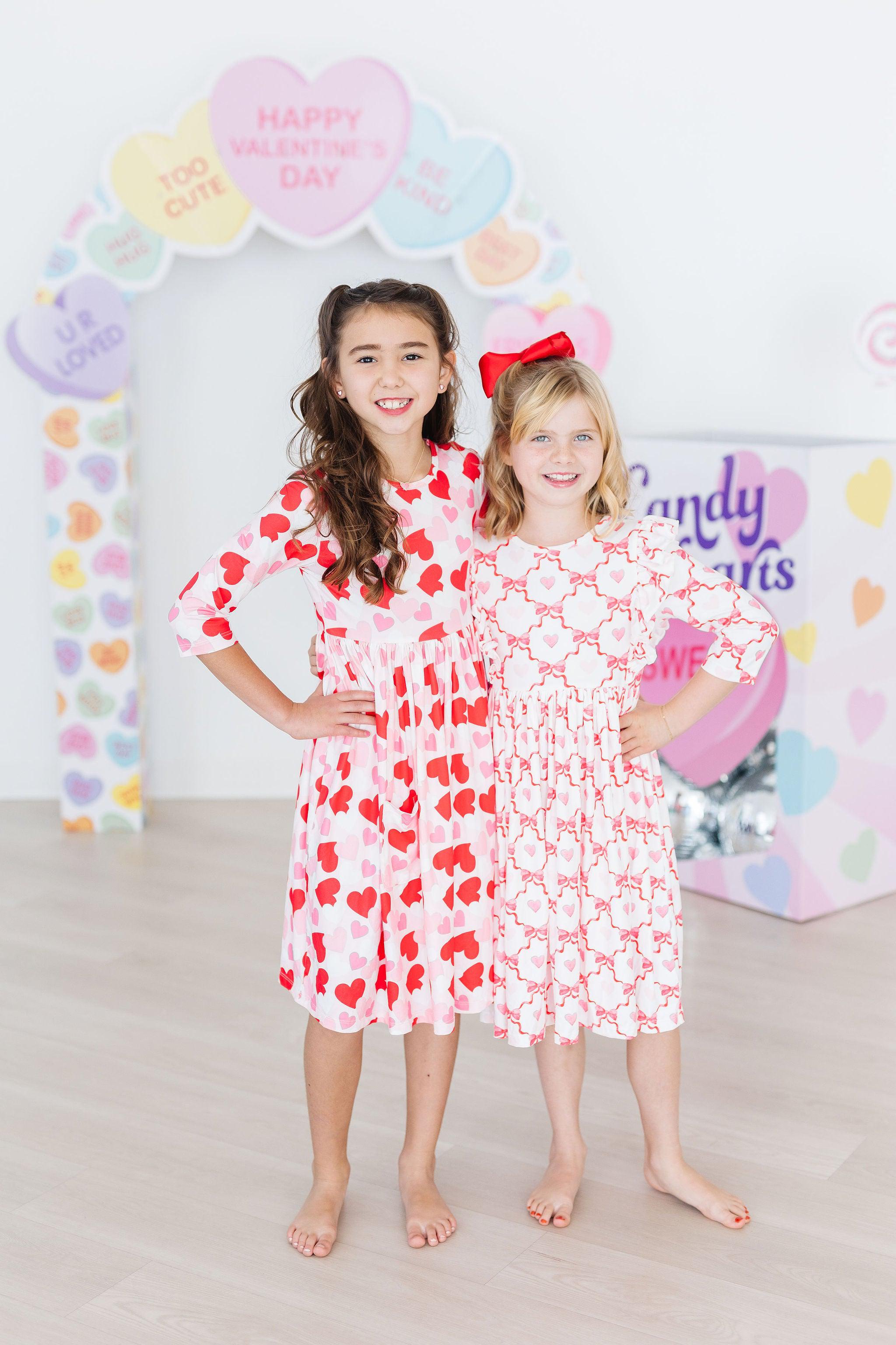 Lovebug 3/4 Sleeve Ruffle Twirl Dress - Aaria Tees Aaria Tees
