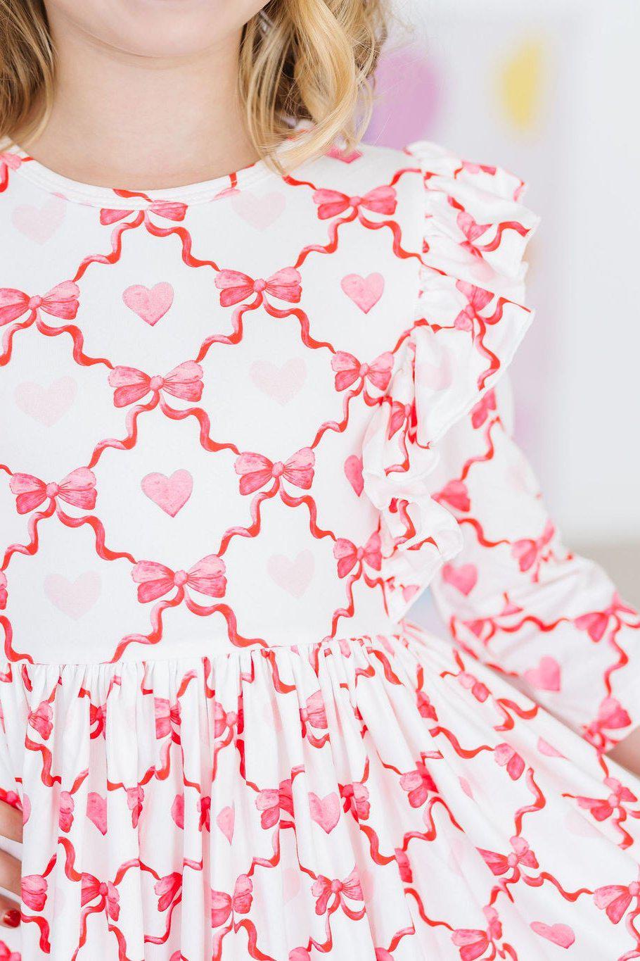 Lovebug 3/4 Sleeve Ruffle Twirl Dress - Aaria Tees Aaria Tees