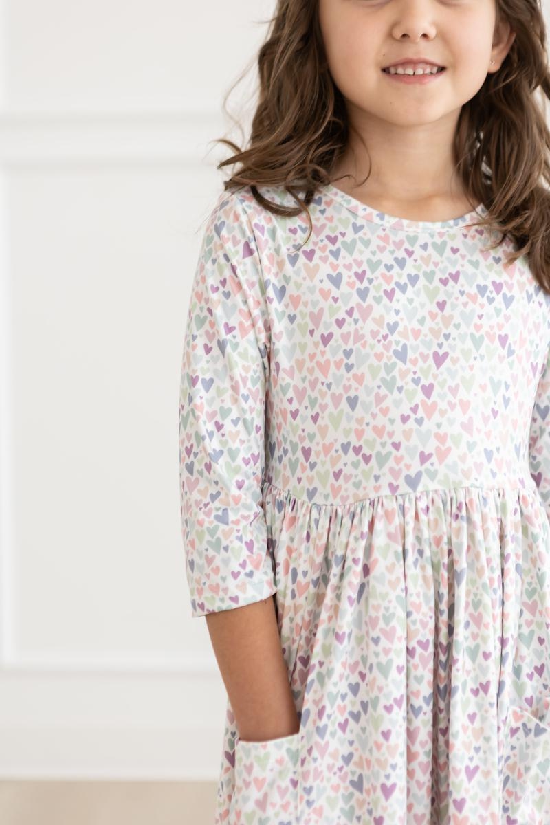 One in a Million 3/4 Sleeve Pocket Twirl Dress - Aaria Tees Aaria Tees