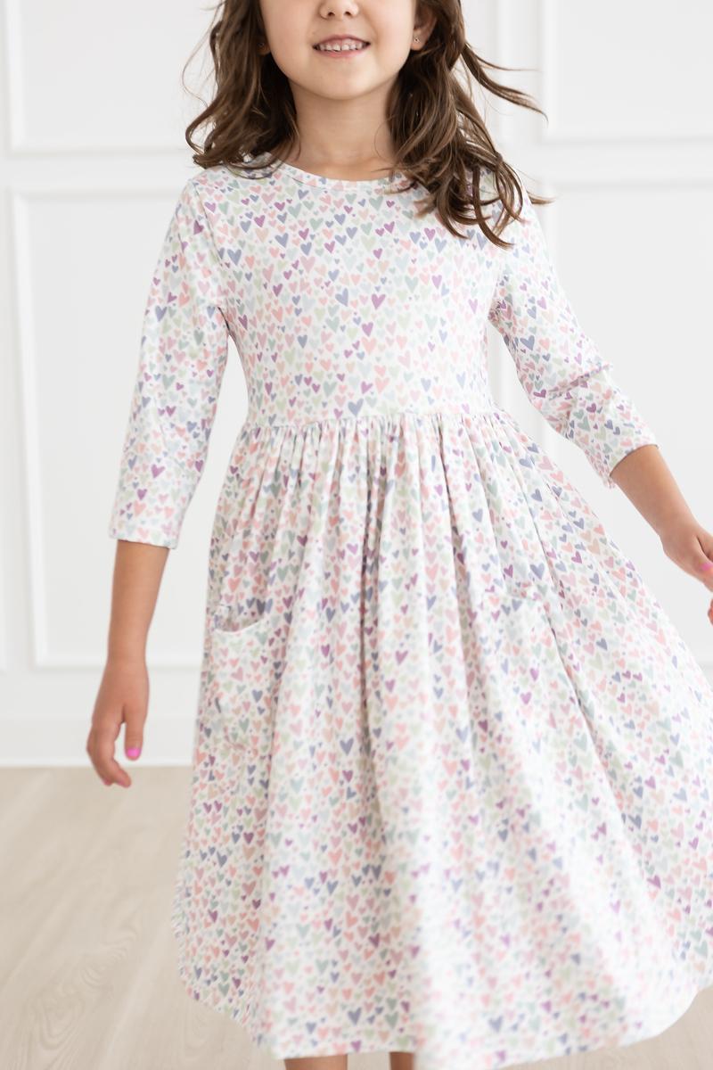 One in a Million 3/4 Sleeve Pocket Twirl Dress - Aaria Tees Aaria Tees