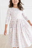 One in a Million 3/4 Sleeve Pocket Twirl Dress - Aaria Tees Aaria Tees