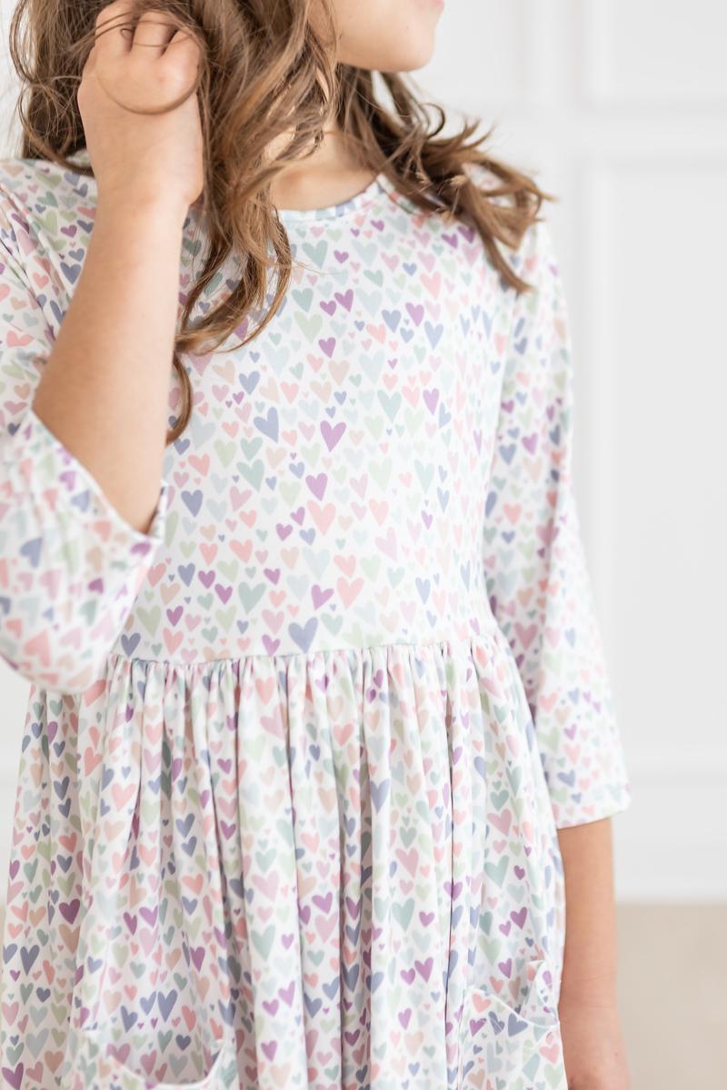 One in a Million 3/4 Sleeve Pocket Twirl Dress - Aaria Tees Aaria Tees