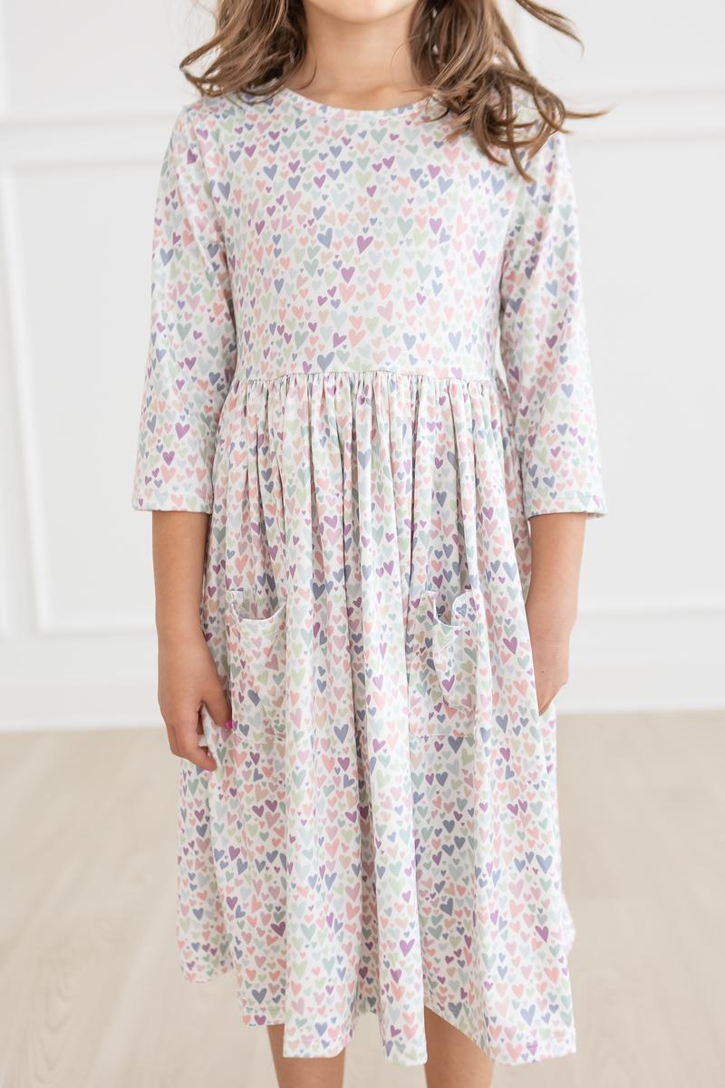 One in a Million 3/4 Sleeve Pocket Twirl Dress - Aaria Tees Aaria Tees