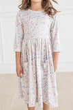 One in a Million 3/4 Sleeve Pocket Twirl Dress - Aaria Tees Aaria Tees