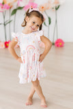 Over the Rainbow Flutter Sleeve Twirl Dress - Aaria Tees Aaria Tees
