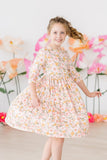 Pretty Peachy 3/4 Sleeve Pocket Twirl Dress - Aaria Tees Aaria Tees