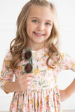 Pretty Peachy 3/4 Sleeve Pocket Twirl Dress - Aaria Tees Aaria Tees