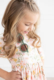 Pretty Peachy 3/4 Sleeve Pocket Twirl Dress - Aaria Tees Aaria Tees