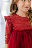 Pumpkin Spice Shimmer 3/4 Sleeve Tutu Dress - Aaria Tees Aaria Tees