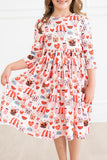 Puppy Love 3/4 Sleeve Pocket Twirl Dress - Aaria Tees Aaria Tees