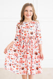 Puppy Love 3/4 Sleeve Pocket Twirl Dress - Aaria Tees Aaria Tees