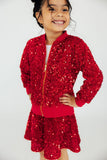 Red Velvet Sequin Jacket - Aaria Tees Aaria Tees