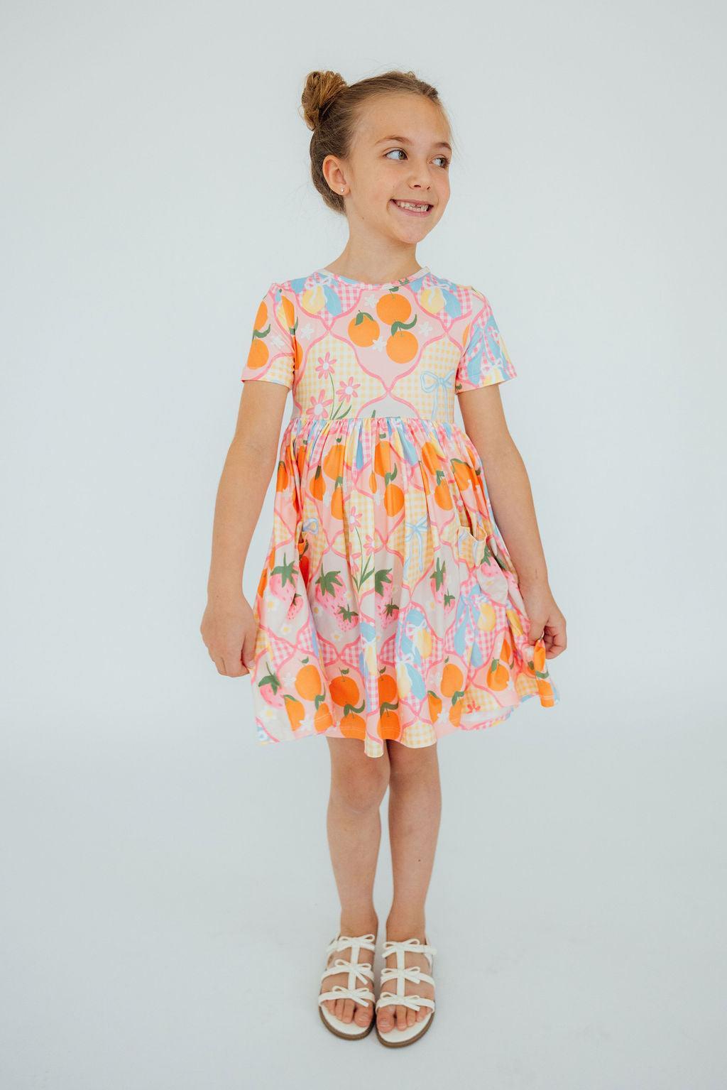 Summer Picnic S/S Pocket Twirl Dress - Aaria Tees Aaria Tees