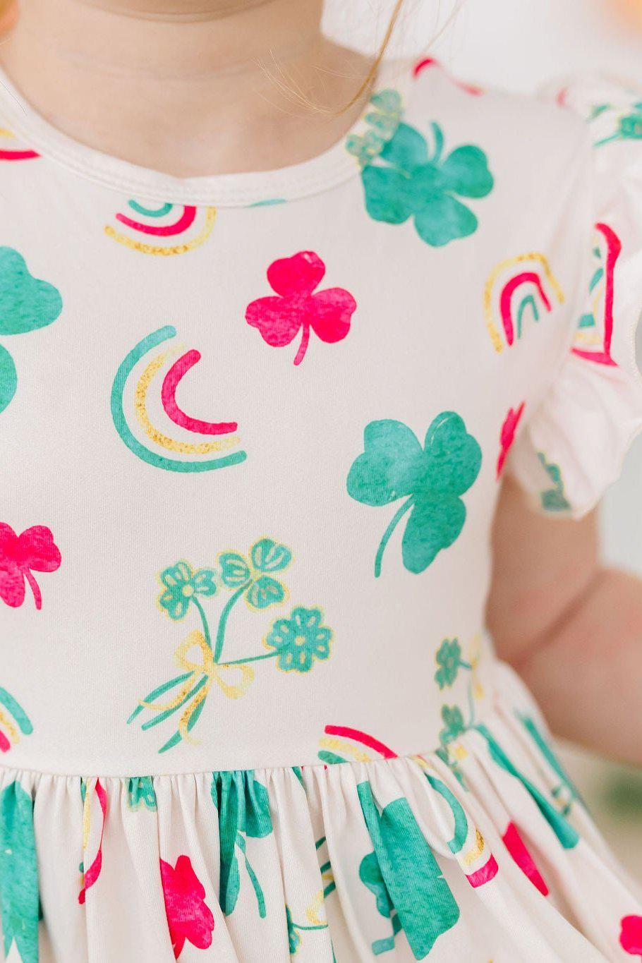 SALE Top of the Mornin' Flutter Sleeve Twirl Dress - Aaria Tees Aaria Tees