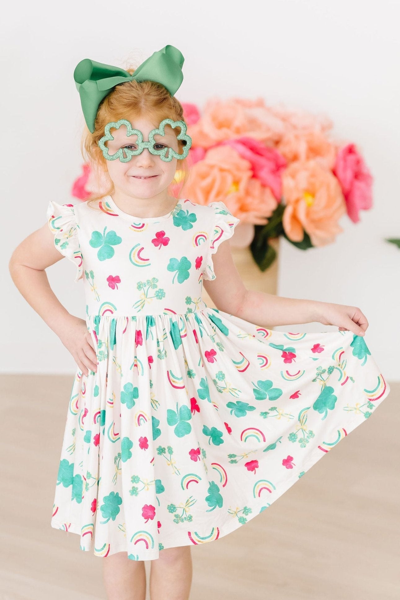 SALE Top of the Mornin' Flutter Sleeve Twirl Dress - Aaria Tees Aaria Tees