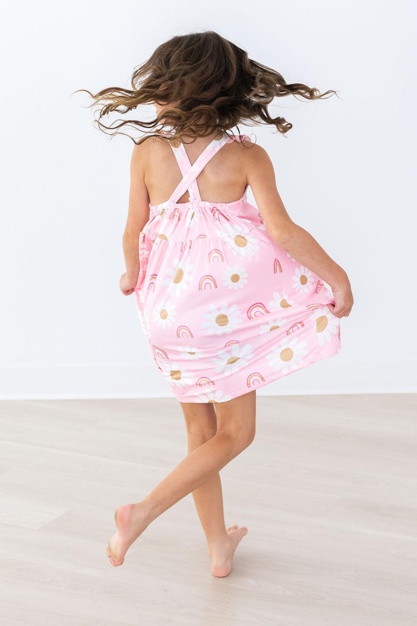 You are My Sunshine Ruffle Cross Back Dress - Aaria Tees Aaria Tees