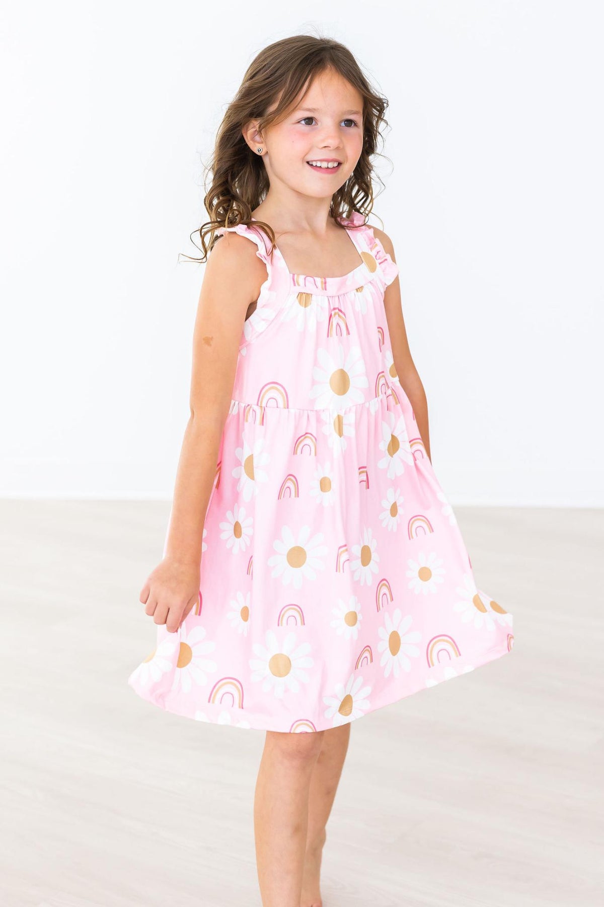 You are My Sunshine Ruffle Cross Back Dress - Aaria Tees