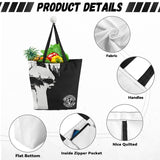 VCMCo. Black and White Skull Canvas Tote Bag - Aaria Tees Aaria Tees