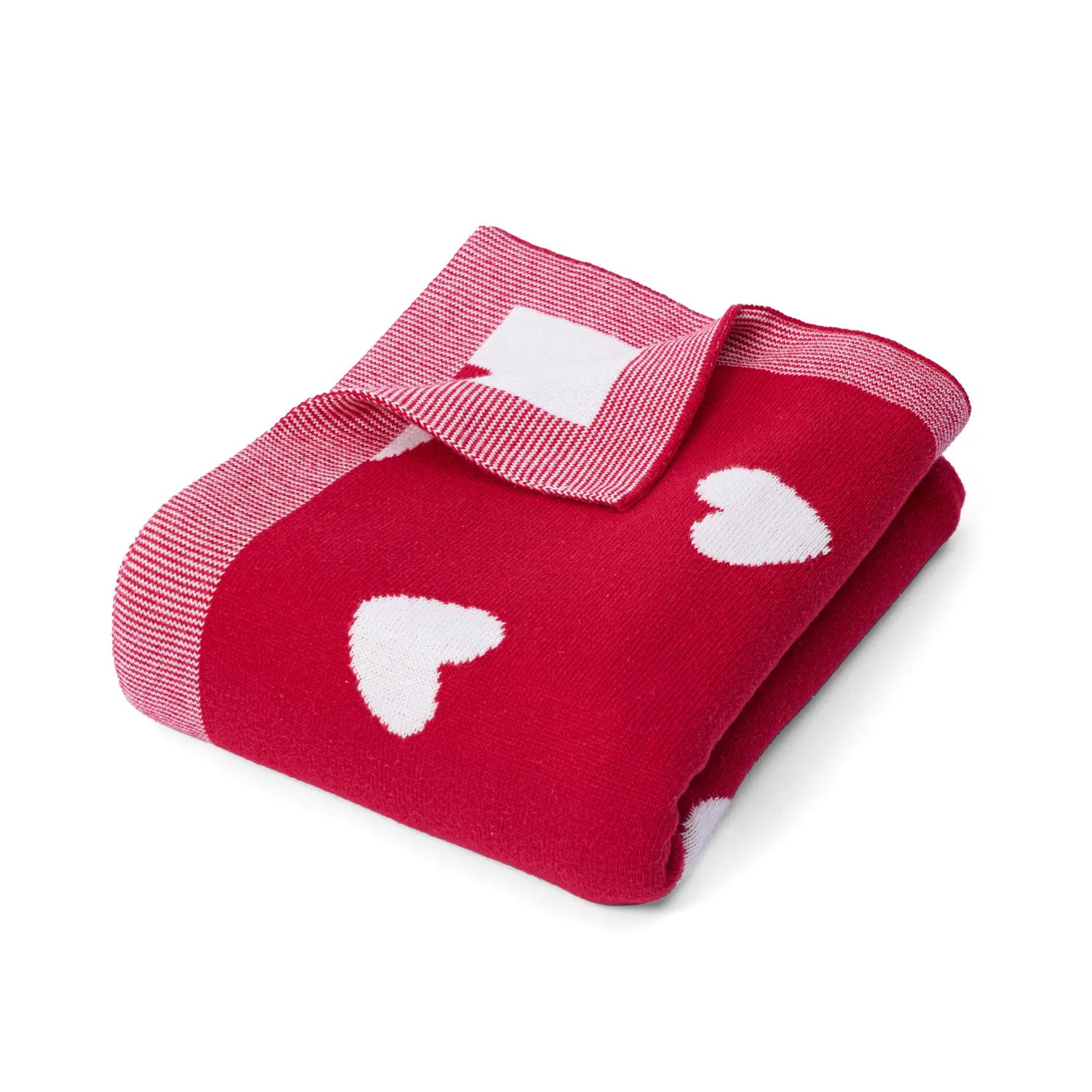 Valentine Heart Jacquard Baby Blanket - Aaria Tees Aaria Tees