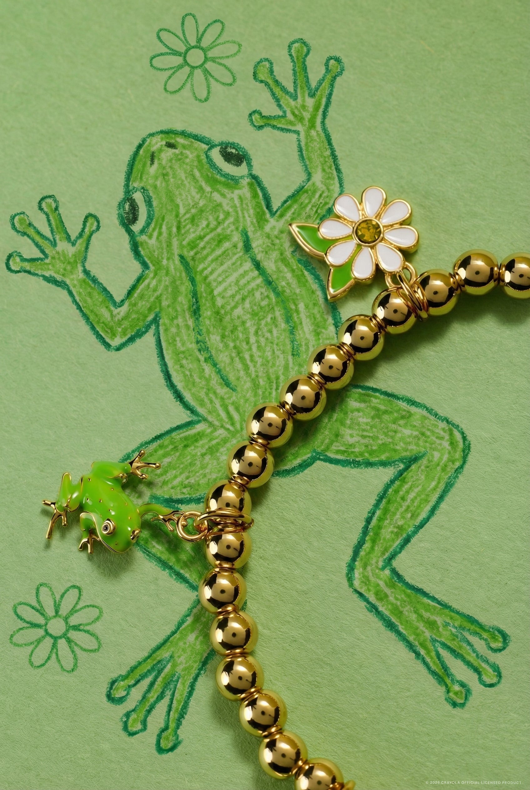 Crayola Fan Favorites Forest Green Charm Stretch Bracelet - Aaria Tees Aaria Tees