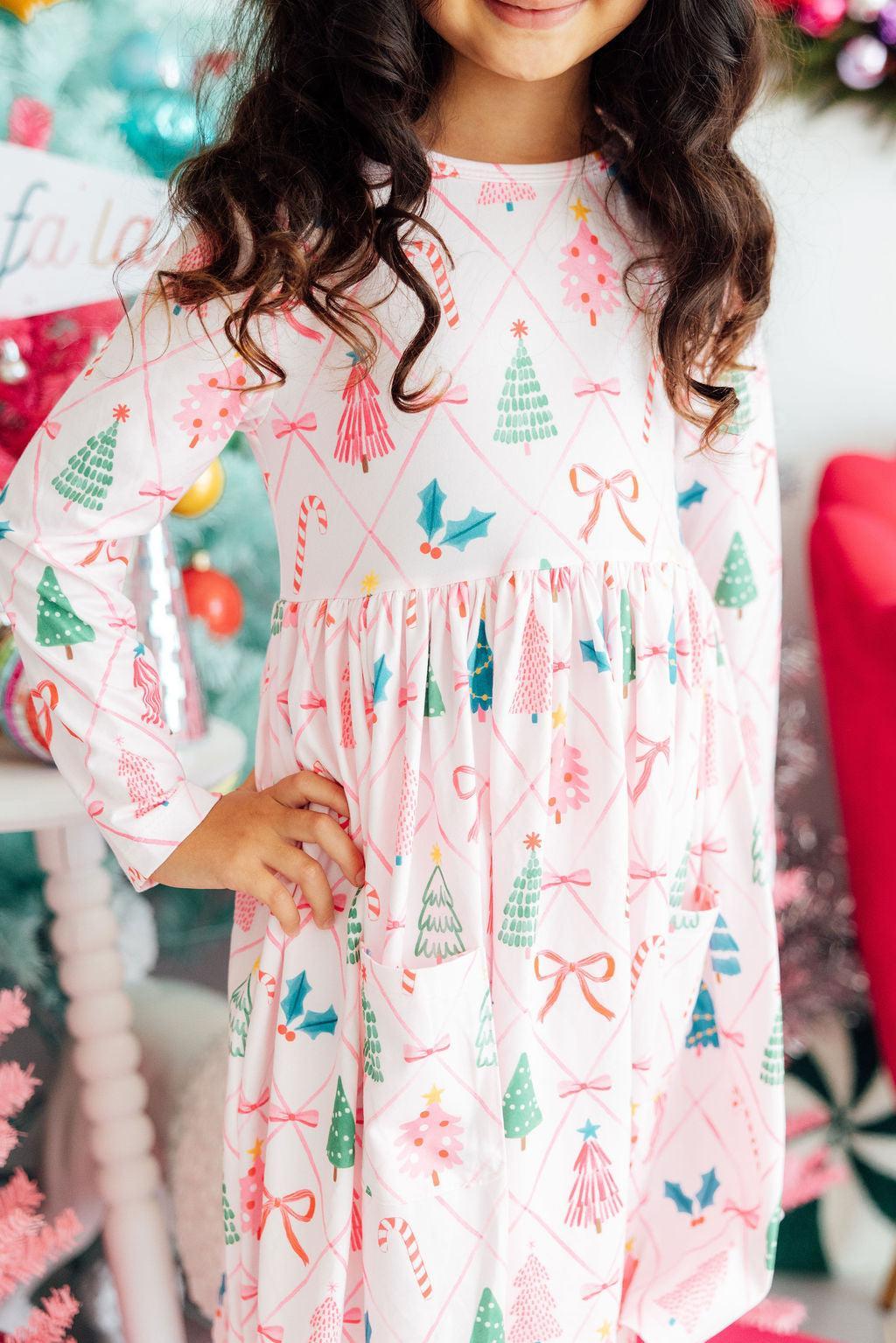 Very Merry L/S Pocket Twirl Dress - Aaria Tees Aaria Tees