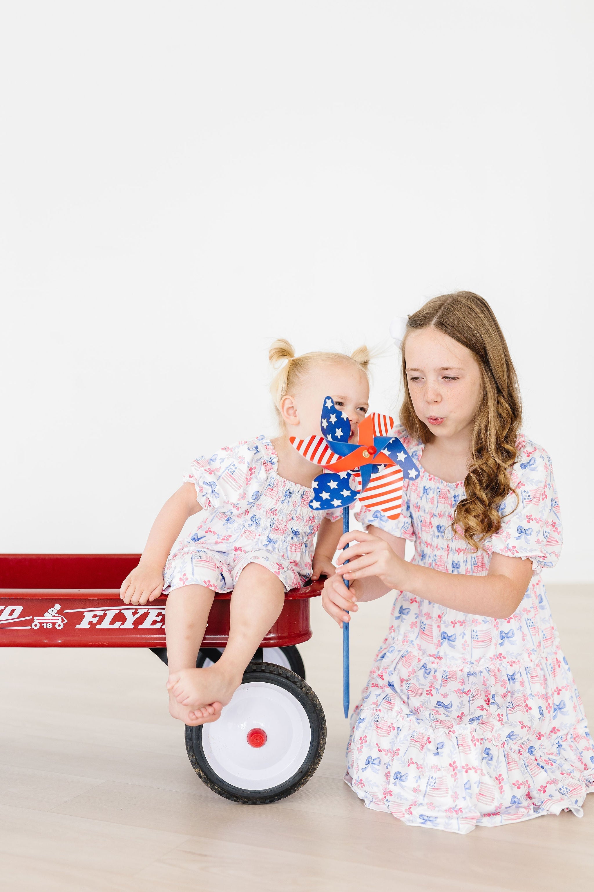 Vintage Flags Smocked Ruffle Dress - Aaria Tees Aaria Tees