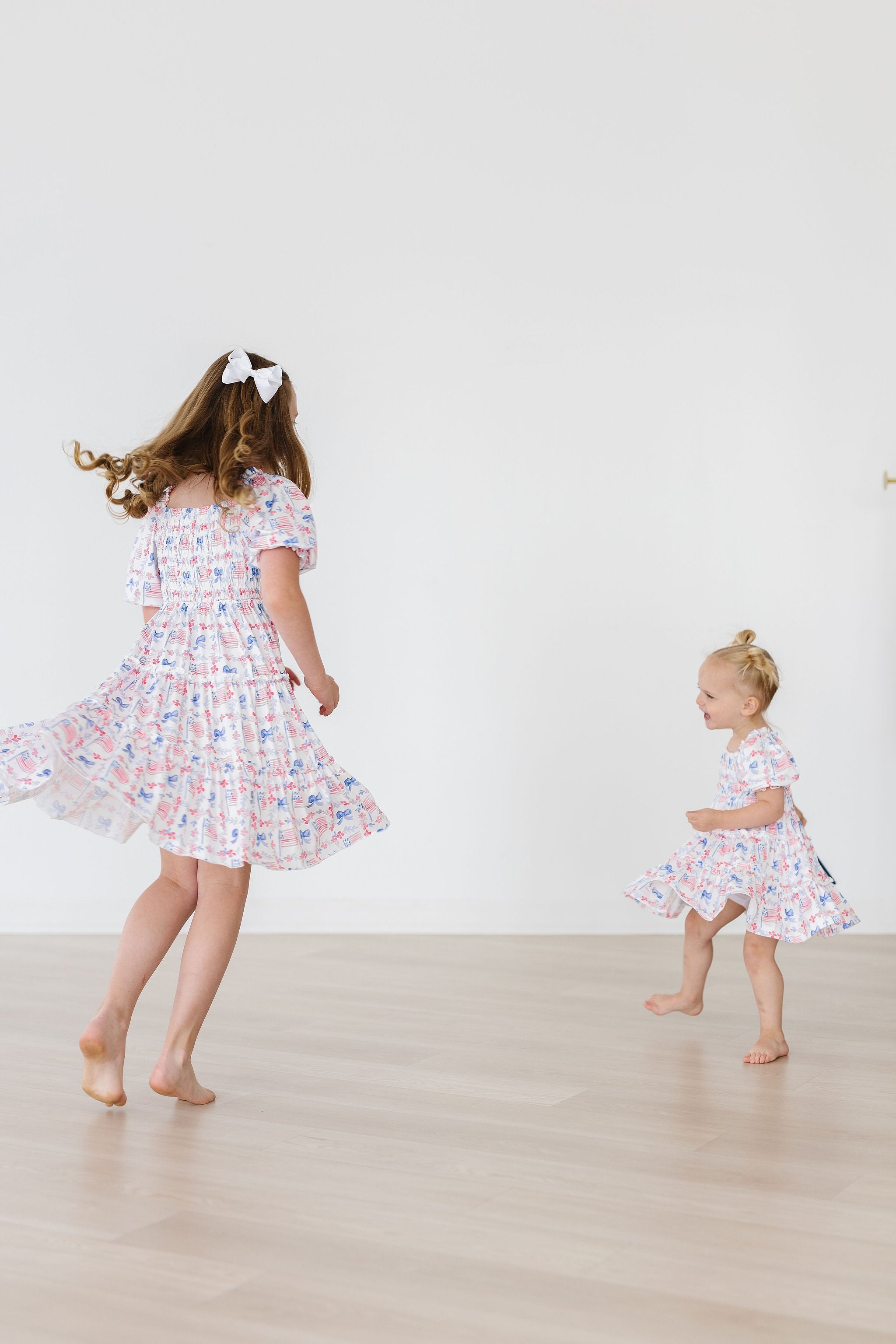 Vintage Flags Smocked Ruffle Dress - Aaria Tees Aaria Tees