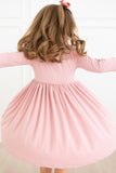 Vintage Pink 3/4 Sleeve Pocket Twirl Dress - Aaria Tees Aaria Tees