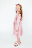 Vintage Pink L/S Ruffle Twirl Dress - Aaria Tees Aaria Tees