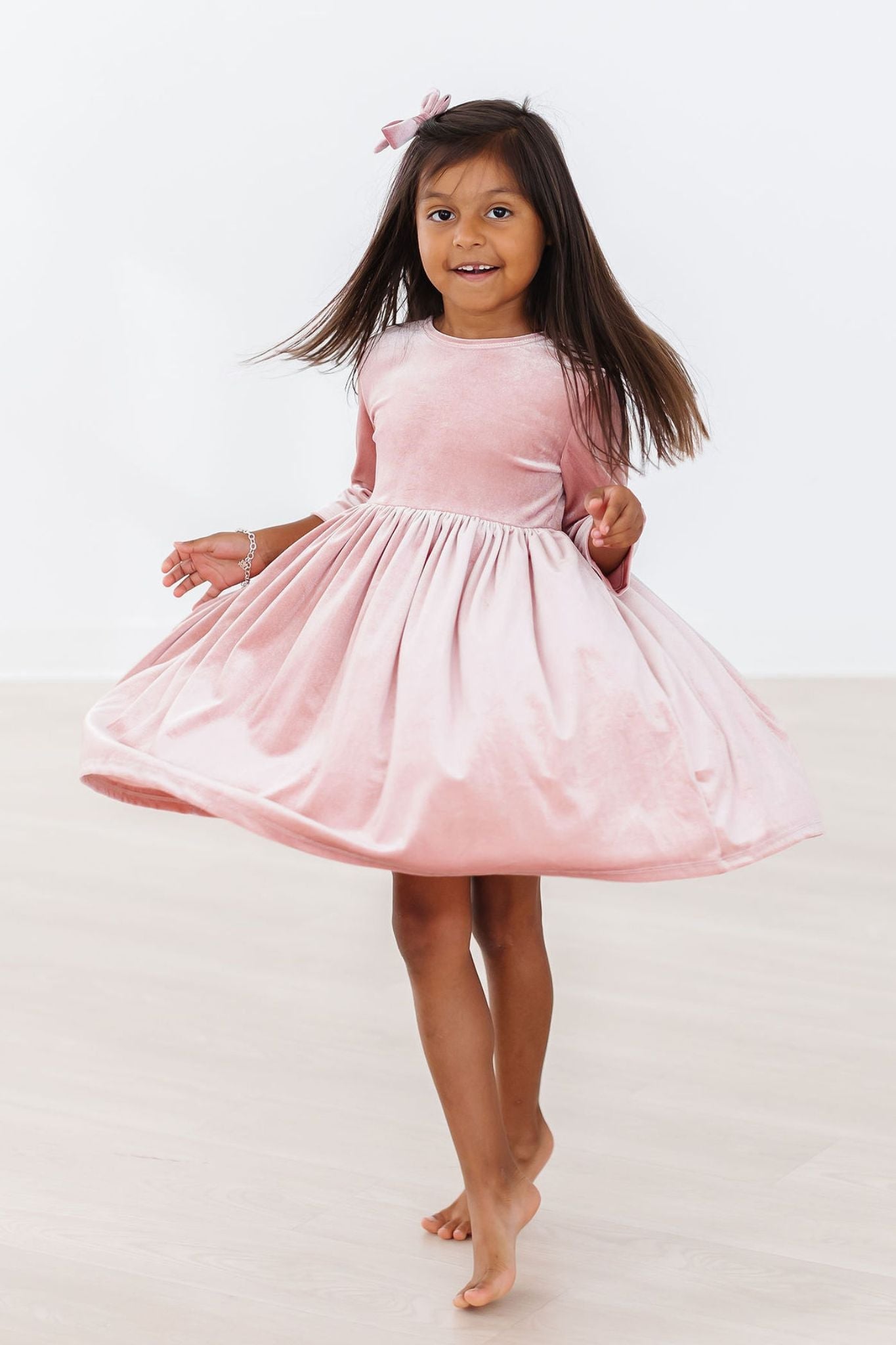 Vintage Pink Velvet Twirl Dress - Aaria Tees Aaria Tees