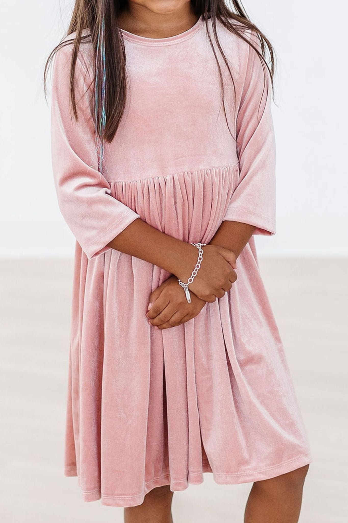 Vintage Pink Velvet Twirl Dress - Aaria Tees Aaria Tees