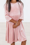 Vintage Pink Velvet Twirl Dress - Aaria Tees Aaria Tees