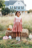 Vintage Pink Velvet Twirl Dress - Aaria Tees Aaria Tees