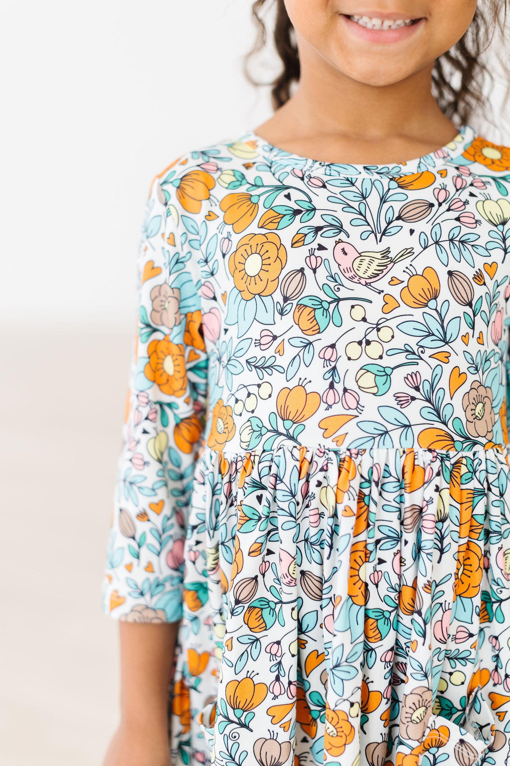 Vintage Vibes 3/4 Pocket Twirl Dress - Aaria Tees Aaria Tees