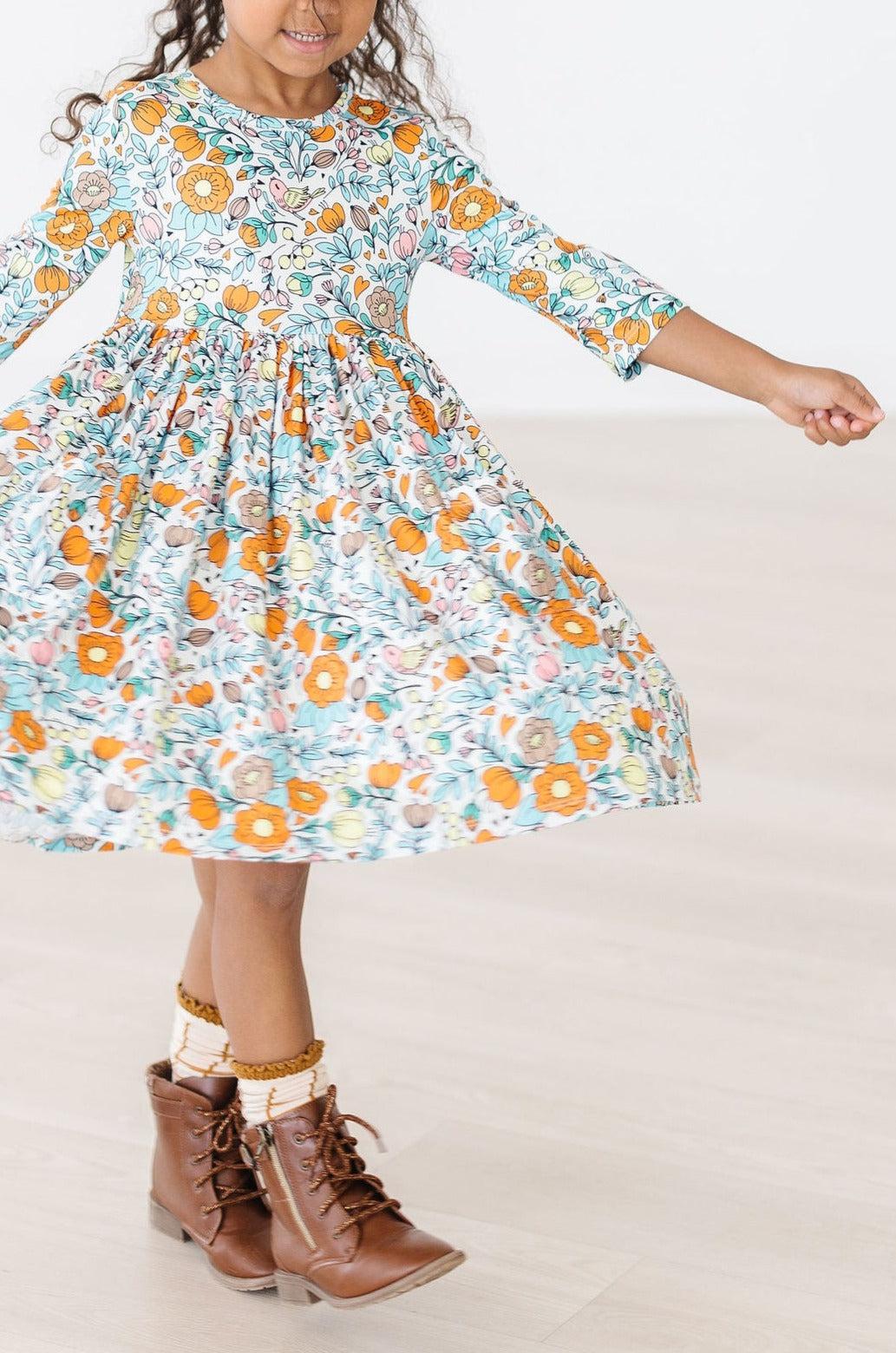 Vintage Vibes 3/4 Pocket Twirl Dress - Aaria Tees Aaria Tees